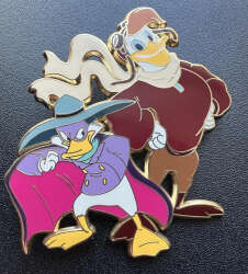 81744 - Fantasy Pin Series: Hero and Villain Duos by Once Upon A Pin Co - Darkwing Duck and Launchpad McQuack - Fantasy Unlicensed alternate image