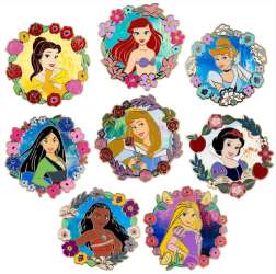 2026 Pink a la Mode Disney Princess Once Upon a Royal Realm Complete 8-Pin Mystery Set