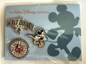Walt Disney company lapel pin trio