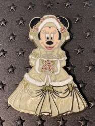 Minnie Christmas gold gown.  Rose muffler