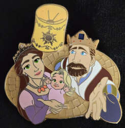 Baby Rapunzel with King Fredric and Queen Arianna Fantasy Pin