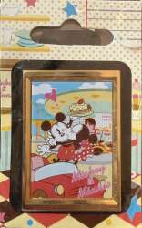 Mickey and Minnie Kissing Framed Pin