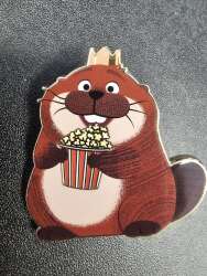 King George with popcorn