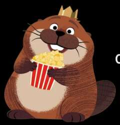 King George with popcorn