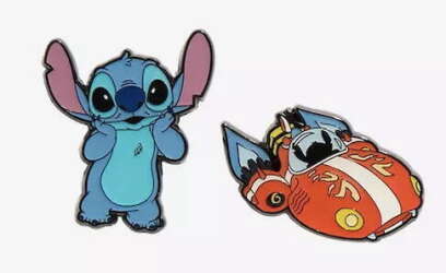 115413 - BoxLunch - Lilo & Stitch Experiment Cousins & Spaceships Blind Box Pin Set - Stitch - Only - Loungefly alternate image