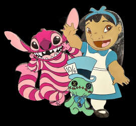 Lilo Stitch and Scrump as Alice in Wonderland