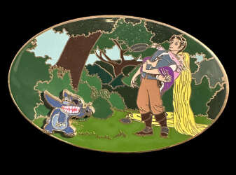 Stitch with Rapunzel and Flynn