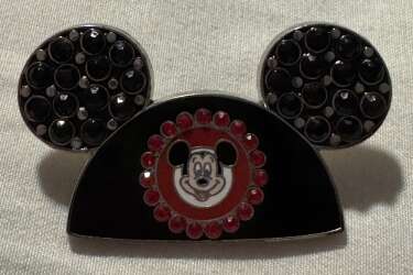 Mickey Mouse Ears - Black and Red Jewels