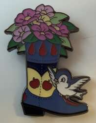 'Princess Floral Cowboy Boot with Sidekicks - Snow White bird - LFLY'