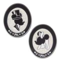 117626 - Wedding - Mickey and Minnie Mouse Shadow Silhouettes Mr. and Mrs. Pin Set