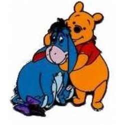 Pooh hugging Eeyore