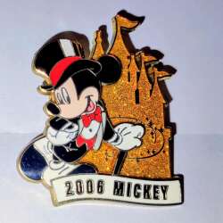 2006 Mickey Mouse in tuxedo in front of gold castle