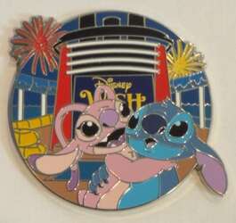 Stitch & Angel watch the Fireworks on The Disney Wish