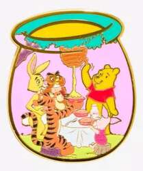 Owl, Rabbit, Tigger, Piglet and Pooh Eating Pie with Honey
