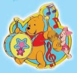 Pooh Bear and Piglet Marching with Drum and Cymbals