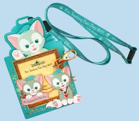 119027 - HKDL Pin Trading Fun Day 2017 - Gelatoni Invitation Card Pin and Medal Lanyard Set — Full Set - Hong Kong Disneyland alternate image