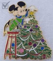 119069 - 2006 Advent Calendar Pin Set - Mickey Decorating Christmas Tree - Day 20 - Pin Set 4 - Advent Calendar Tree - Disney Store US alternate image