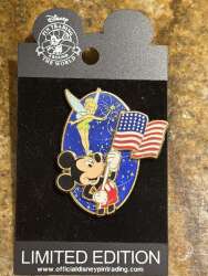 Mickey and Tinker Bell with Flag