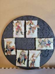 Jack Sparrow, Will Turner, Elizabeth Swan, Davy Jones, Pintel and Gagetti