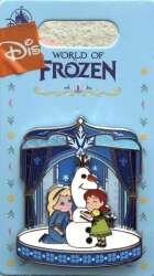 Young Elsa and Anna Hugging Olaf