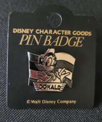 Donald Duck Flag Vintage Character Goods Pin Badge Japan Disney Pin B06
