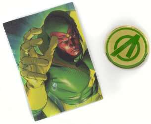 120424 - NECA Marvel Die-Struck Pin & Card Mystery Collection - Vision Symbol - Disney Licensed alternate image