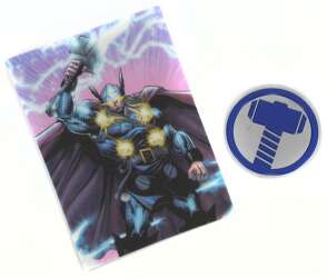 120426 - NECA Marvel Die-Struck Pin & Card Mystery Collection - Thor Symbol — Embossed Variant - Disney Licensed alternate image