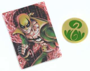 120433 - NECA Marvel Die-Struck Pin & Card Mystery Collection - Iron Fist Symbol — Embossed Variant - Disney Licensed alternate image