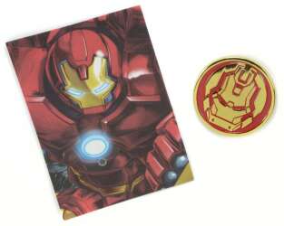 120435 - NECA Marvel Die-Struck Pin & Card Mystery Collection - Hulk Buster Symbol — Embossed Variant - Disney Licensed alternate image