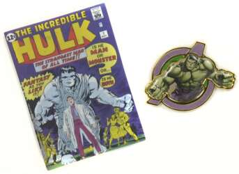 120436 - NECA Marvel Die-Struck Pin & Card Mystery Collection - Hulk — Embossed Variant - Disney Licensed alternate image