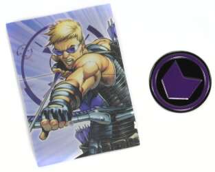 120446 - NECA Marvel Die-Struck Pin & Card Mystery Collection - Hawkeye Symbol — Embossed Variant - Disney Licensed alternate image