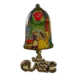 Beauty and the Beast - Stained Glass Window Bell Jar with Dangle