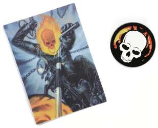 120492 - NECA Marvel Die-Struck Pin & Card Mystery Collection - Ghost Rider Symbol — Embossed Variant - Disney Licensed alternate image