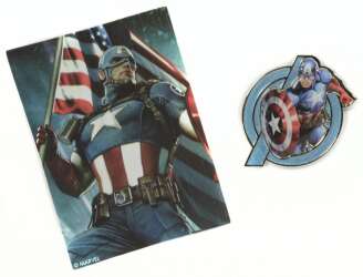 120498 - NECA Marvel Die-Struck Pin & Card Mystery Collection - Captain America — Embossed Variant - Disney Licensed alternate image