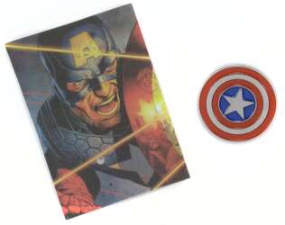 120518 - NECA Marvel Die-Struck Pin & Card Mystery Collection - Captain America Symbol — Embossed Variant - Disney Licensed alternate image