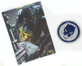 120520 - NECA Marvel Die-Struck Pin & Card Mystery Collection - Black Panther Symbol — Embossed Variant - Disney Licensed alternate image