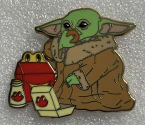 Grogu eating McDonald’s Happy Meal Chicken Nuggets