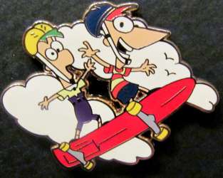 Phineas and Ferb skateboarding Jerry Leigh pin