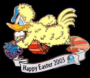 Danonald in yellow Easter chick costume.