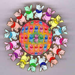 'Pin of the Month - Featured Artist Series - Richard Sznerch - Winnie the Pooh Multicolor Spinner - WDW'