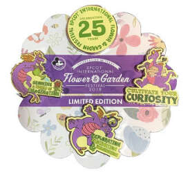 EPCOT International Flower &amp; Garden Festival 2018 - Annual Passholder Figment 4-Pin Set - WDW