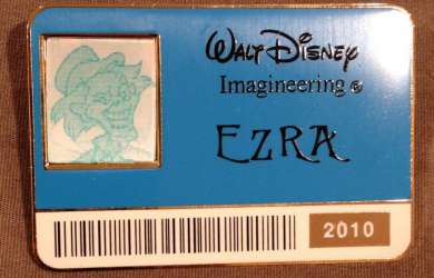 2010 Lenticular Cast I.D. Badge - WDI Hitchhiking Ghost Lenticular Badge: Ezra - WDI