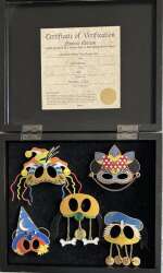 'Mickey&#039;s Parti Gras - Event Exclusive - Character Mask Pins Boxed Set - WDW'