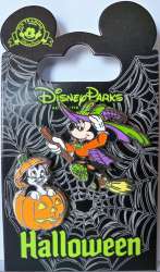 6238 - Halloween 2015 - Halloween Figaro and Minnie Pin Set - Witch Minnie Riding a Broom ONLY alternate image