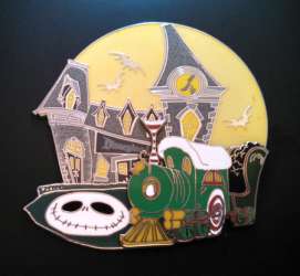 9691 - The Nightmare Before Christmas In Disneyland Event - Main Street Train Station Jumbo Pin - Annual Passholder Exclusive - Disneyland Resort alternate image
