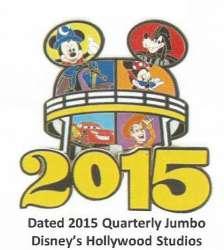 21766 - 2015 Dated Year Pins - Hollywood Studios Earffel Tower Dated Jumbo - Walt Disney World alternate image