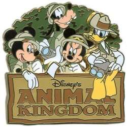 'Disney's Animal Kingdom - Mickey and Friends Sitting on Logo - WDW'