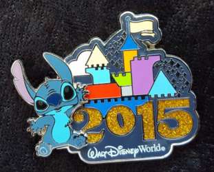 2015 Dated Year Pins - 2015 Dates Logo with Stitch - WDW