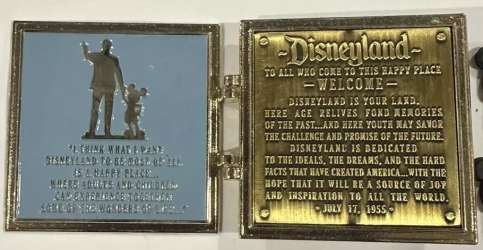Walk in Walt&#039;s Footsteps Tour - Partners Statue - Welcome Plaque - Hinged - DLR