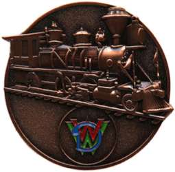 Bronze Train Locomotive Medallion